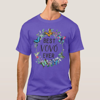 T-shirt Womens Best VoVo Ever Butterfly Floral Personalize