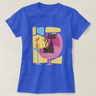 T-shirt Women's Black Cat Abstract