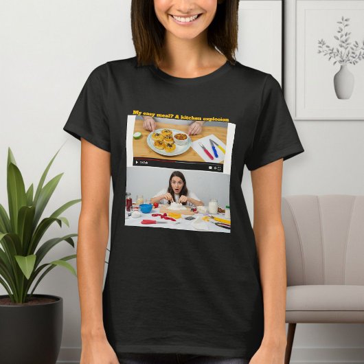 T-shirt Women's Black Cooking: Reality vs. Expectation