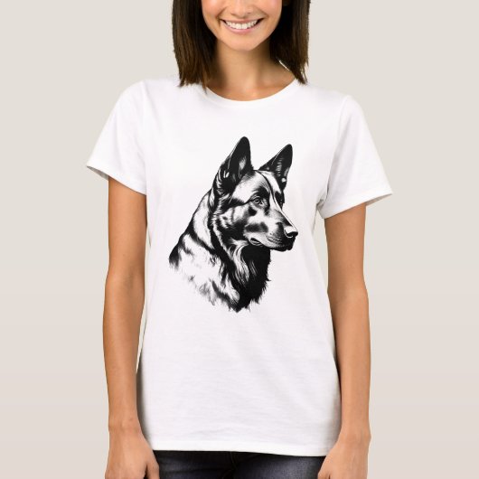T-shirt Women's Black German Shepherd Dog Tee (Devant)
