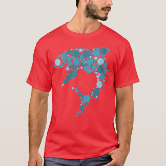 T-shirt Womens Blue Polka Dot Shark International Dot Day