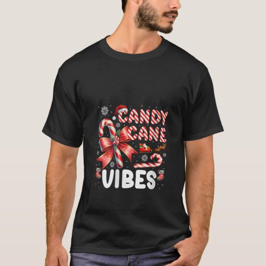 T-shirt Womens Candy Cane Vibes Funny Christmas Candy Love (Devant)