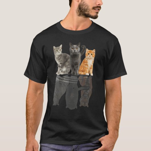 T-shirt Womens Cats Reflection Tiger Friends Cute 1 (Devant)