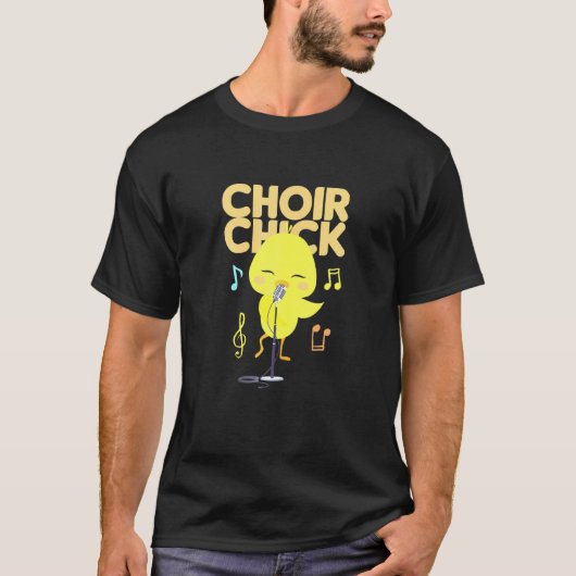 T-shirt Womens Choir Chick Chicken Singing Singer Cute Bir (Devant)
