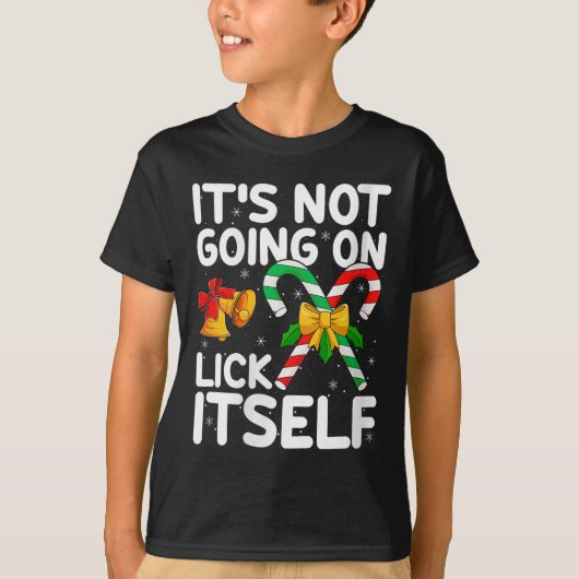 T-shirt Womens Christmas Candy Cane It's Not Going To Lick (Devant)