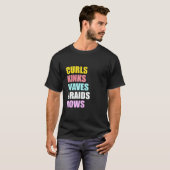 T-shirt Womens Curls Kinks Waves Braids Rangées Graphique (Devant entier)