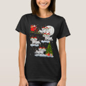 T-shirt Womens Dalmatian Dog Santa Sleigh Flying Funny Mag (Devant)