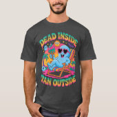 T-shirt Womens Dead Inside Tan Outside Funny Ghost Summerw (Devant)