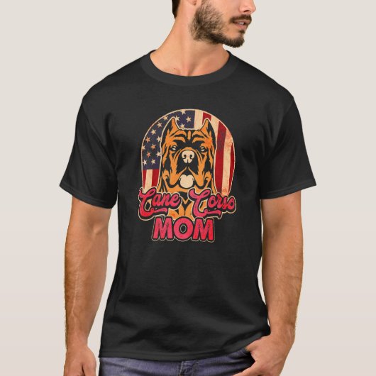 T-shirt Womens Dog  USA Flag Cane Corso Mom (Devant)