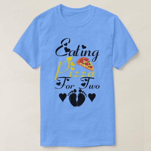 T-shirt Womens Eating Pizza For Two Funny Pregnancy Announ (Design devant)