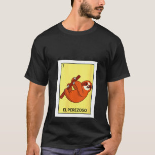 T-shirt Womens El Perezoso Sloth Mexican Lottery Card Gam