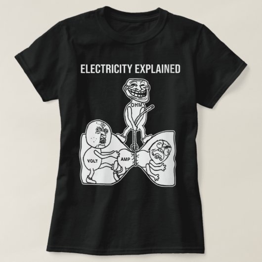 T-shirt Womens Electricity Expliqué Electricity Physics N (Design devant)