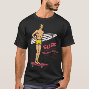 T-shirt Womens Encinitas Surf Vintage Retro Surfboard 60s