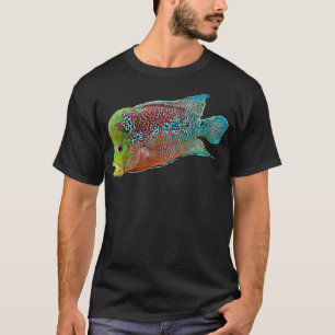 T-shirt Womens Flowerhorn cichlid aquarium d'eau douce poi