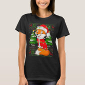 T-shirt Womens Fox Christmas Lights Santa Costume Ugly Xma (Devant)