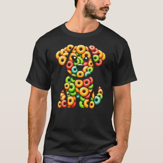 T-shirt Womens Fruit Loops Cat A Rainbow (Devant)