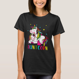 T-shirt Womens Funny Auntcorn Unicorn Costume Aunt Mom