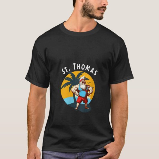 T-shirt Womens Funny Gnomes St Thomas Retro Buff Gnome Bir (Devant)