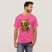 T-shirt Womens Funny Halloween Honey Bee Zombie Comic VNec (Devant entier)