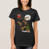 T-shirt Womens Giraffe Santa Sleigh Flying Funny Magical C (Devant)