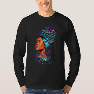 T-shirt Womens God Dit Je Suis Black Girl Magic Afro Women
