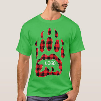 T-shirt Womens Gogo Bear Red Plaid Buffalo Gogo Matching F