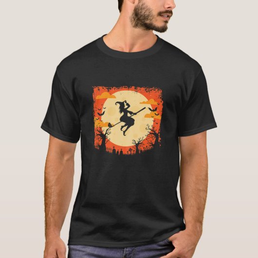 T-shirt Womens Golf Sorcière Golf Stick Funny Hallowee (Devant)
