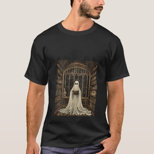 T-shirt Womens Gothique Halloween Ghost Lecture Librairie (Devant)