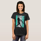 T-shirt Womens Green Believe Baseball Softball Base Run Pl (Devant entier)
