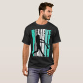 T-shirt Womens Green Believe Baseball Softball Base Run Pl (Devant entier)