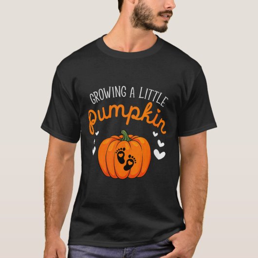 T-shirt Womens Growing A-little Pumpkin Halloween Pregnanc (Devant)