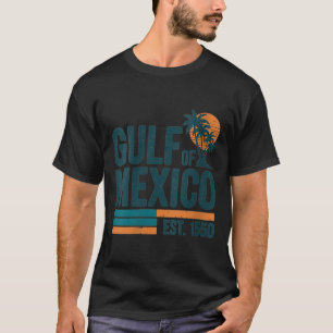 T-shirt Womens Gulf Of Mexico Est 1550 Retro Vintage V-nec