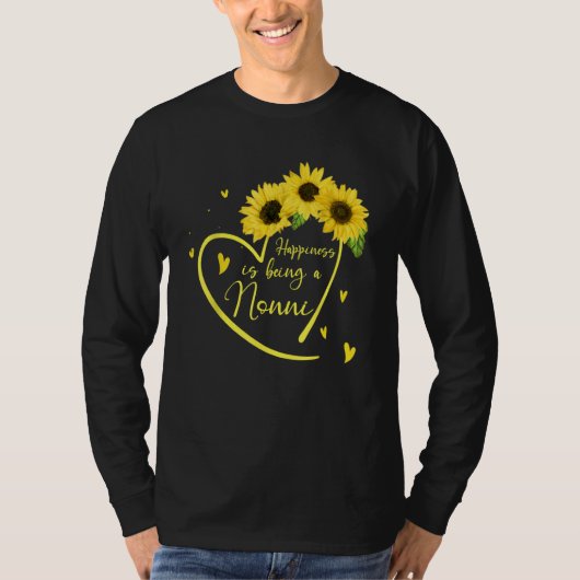 T-shirt Womens Happiness Is Being A Nonni Sunflower (Devant)