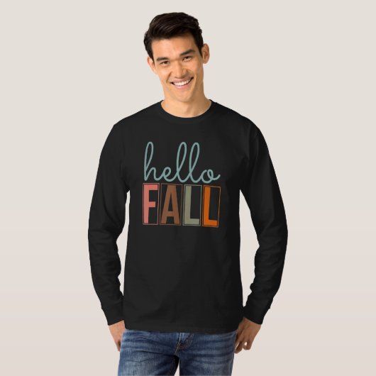 T-shirt Womens Hello Fall Retro Autumn  Fall (Devant entier)