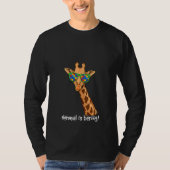 T-shirt Womens Hipster Giraffe Glasses Normal Is Boring Au (Devant)