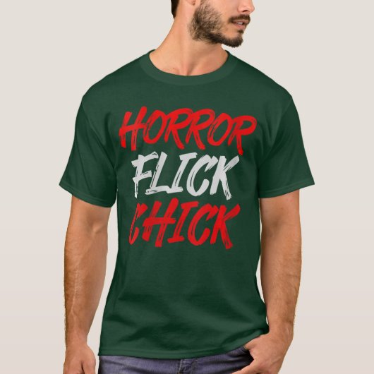 T-shirt Womens Horror Flick Chick VNeck retro (Devant)