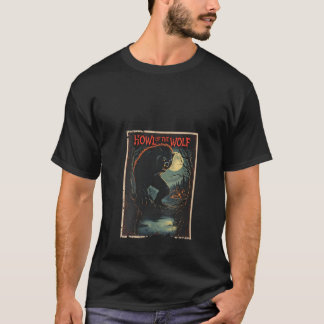 T-shirt Womens Howl of the Wolf Werewolf Horreur Vintage M