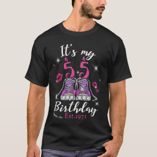 T-shirt Womens Its My 55th Birthday Sneakers Est 1971 55 Y