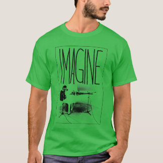 T-shirt Womens John Lennon Imagine Piano VNeck boy friend