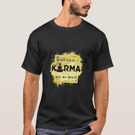 T-shirt Women's Karma in Gold  Saying (Devant)