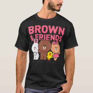 T-shirt Womens Line Friends Brown & Friends Cast VNeck