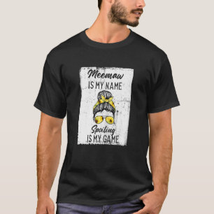 T-shirt Womens Meemaw Est Mon Nom Spots Est Mon Jeu Meema