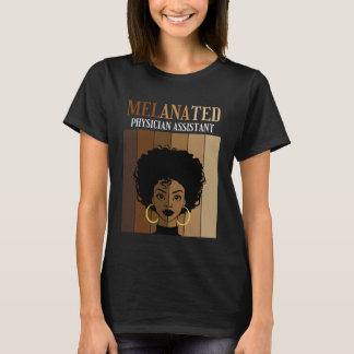 T-shirt Womens Melanated Physician Assistant Black Afro Pr