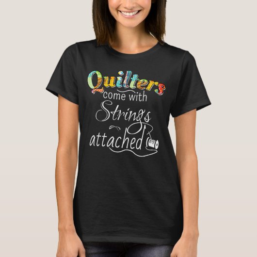 T-shirt Womens Mens Quilters Avec Chaînes Attachées (Devant)