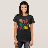 T-shirt Womens Merry And Bright Christmas Crew 2025 Funny (Devant entier)
