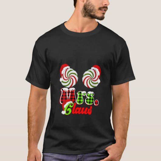 T-shirt Womens Mrs Claus Couples Cute Peppermint Candy Can (Devant)