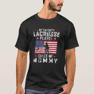 T-shirt Womens My Favori Lacrosse Player Me Appelle Maman