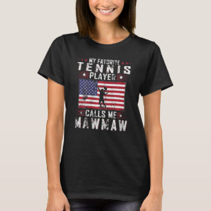 T-shirt Womens My Favori Tennis Player Me Appelle Mawmaw M