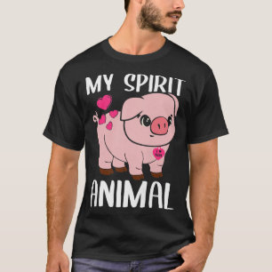 T-shirt Womens My Spirit Animal Pig I Love Mom Necklace He
