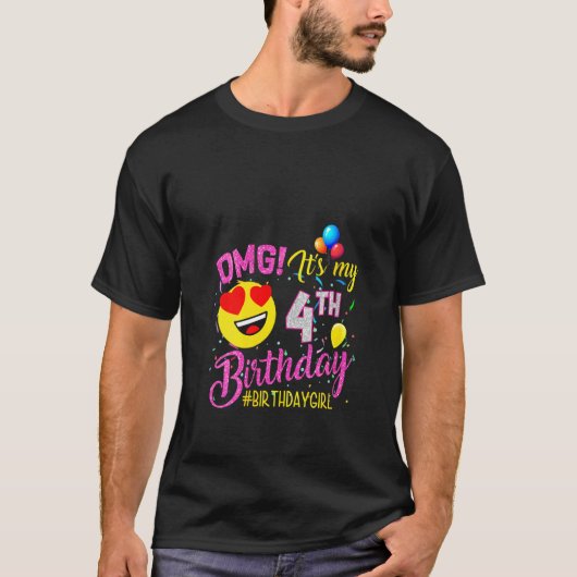 T-shirt Womens Omg C'est mon 4e anniversaire fille 4 ans (Devant)